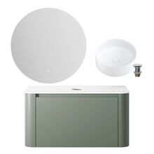 Leon 900mm Wall Hung Vanity with Basin & LED Mirror Package